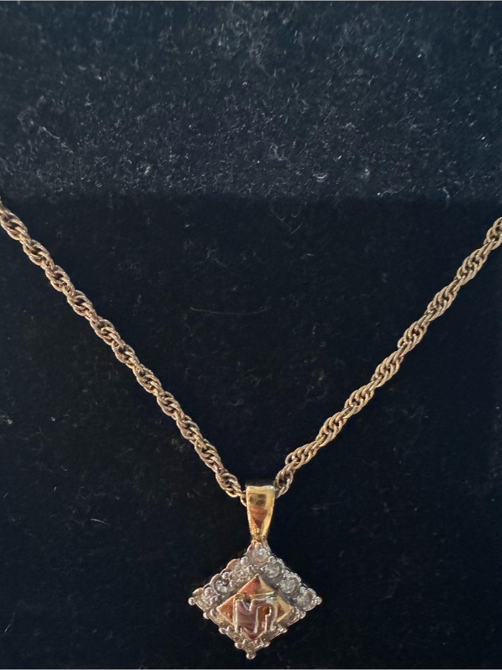 Nina Ricci Diamond-Cut Square Pendant Necklace for Women